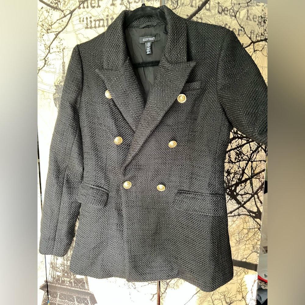 ellen tracy blazer ellen tracy nordstrom black tweed gold buttons